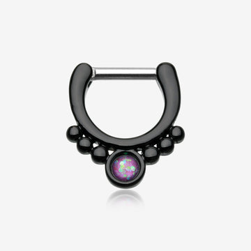 Colorline Opal Grandiose Septum Clicker-Black/Purple